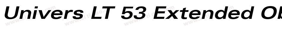 Univers LT 53 Extended Oblique字体转换